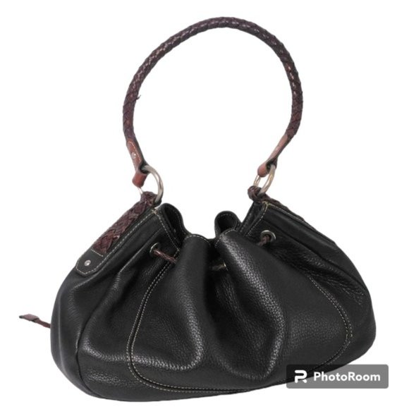 Fossil Drawstring Shoulder Bag With Braided Leather Handles Fossil Purse - Picture 5 of 13